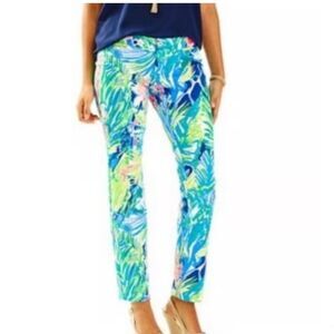 LILLY PULITZER Women's Kelly Skinny Ankle Pants Multi Purrfect